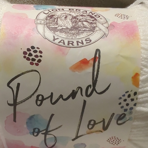 2- Lion Brand Pound of Love Yarn in White - Picture 3 of 4
